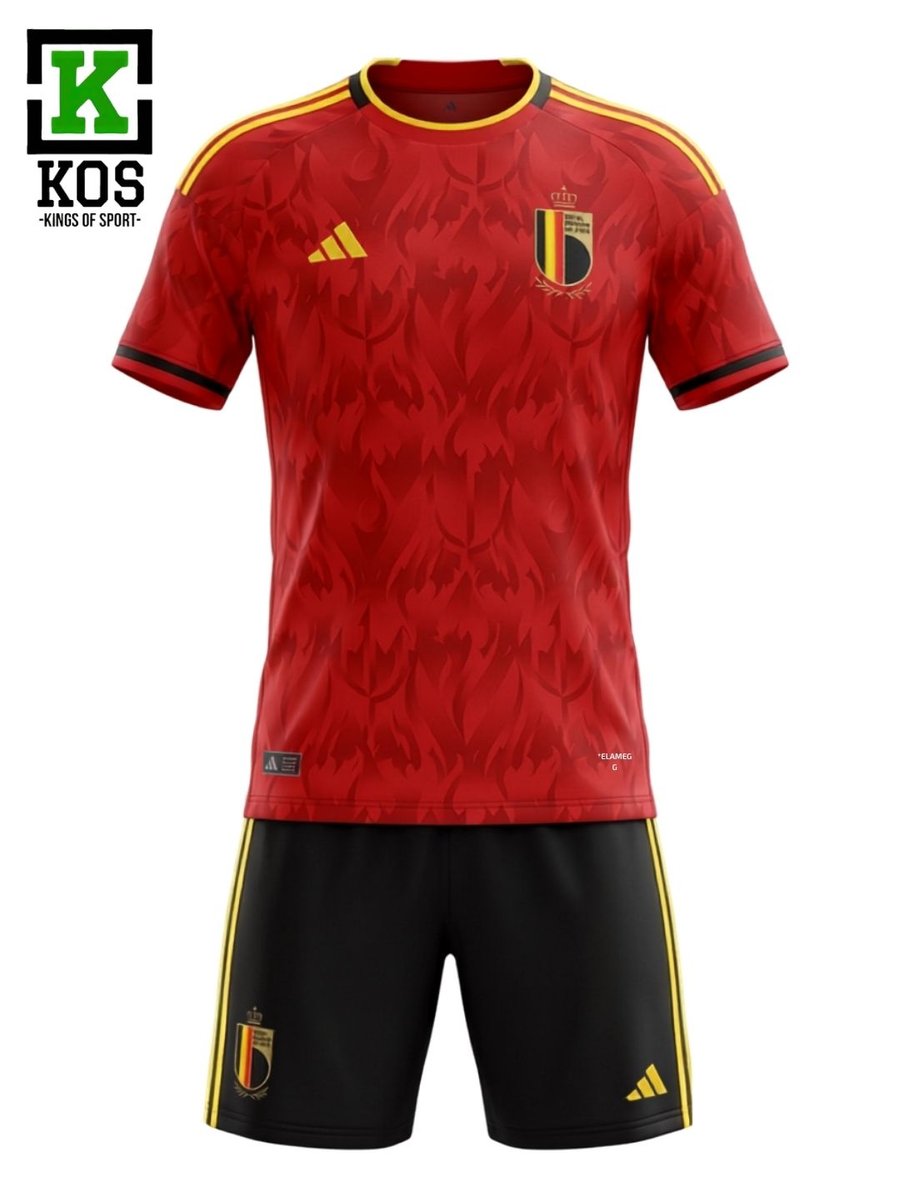 Futbol formalari Belgiya terma jamoasi, uy va safar uchrashuvlari uchun 26/27 (R)